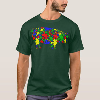 Camiseta Animais De Quebra-cabeça De Porco Engraçados Sensi