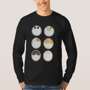 Camiseta Animais de raça branca redondos