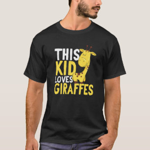 Camiseta Animais de Safári de Girafa que as Crianças Amam G