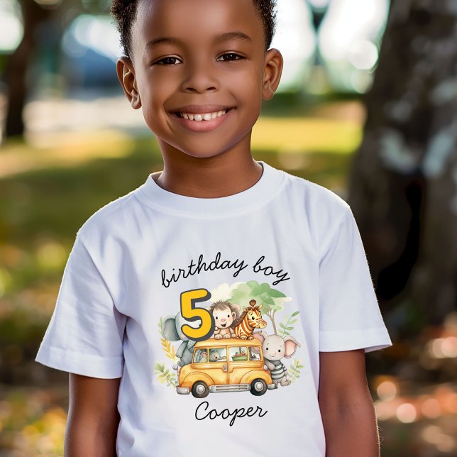 Camiseta Animais de safari meninos aniversário  (Criador carregado)