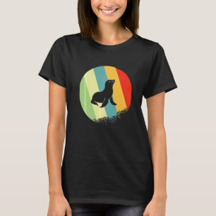 Camiseta Animais De Selagem Redondos Com Cores Retrovisores