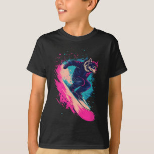 Camiseta Animais De Snowboard - Lobo Num Snowboard Snowboar