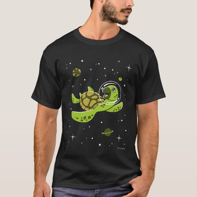 Camiseta Animais De Tartaruga No Espaço (Frente)