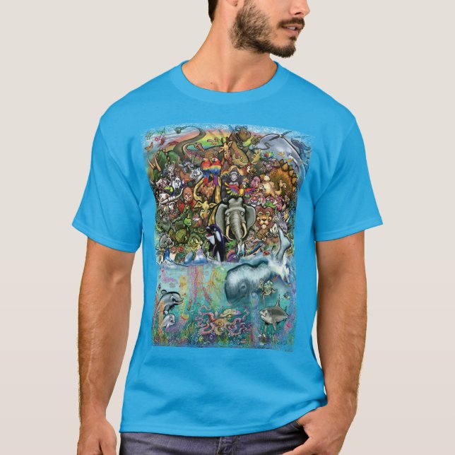Camiseta Animais de terra e mar (Frente)