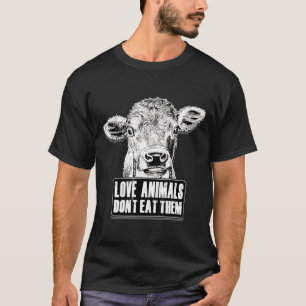 Camiseta Animais de Vaca Vegam Mulheres Vegetais Homens Cri