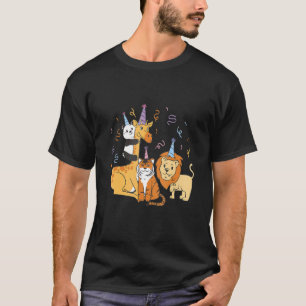 Camiseta Animais de Zoo com Festa de aniversário