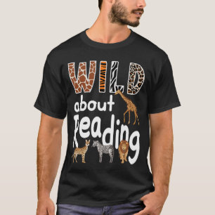 Camiseta Animais de Zoológico Selvagens Sobre Ler Livros Am