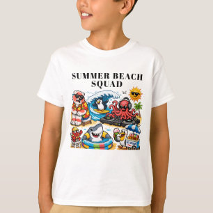 Camiseta Animais Divertidos na Festa de Praia de Verão - DJ