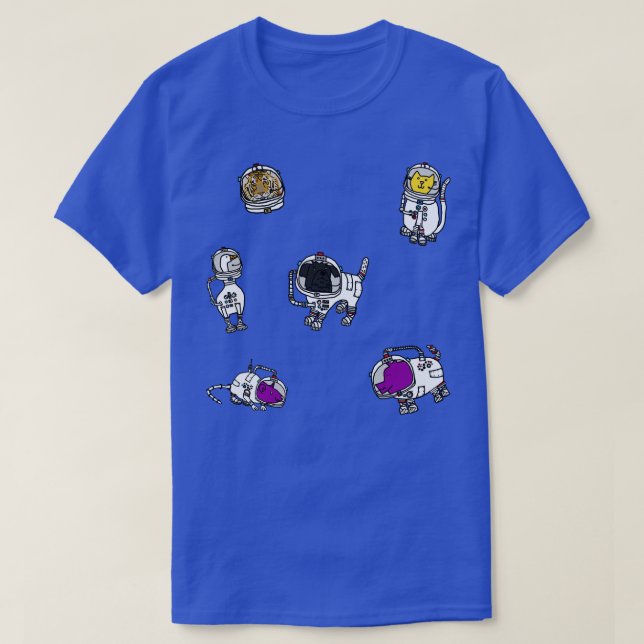 Camiseta Animais do Astronauta Espacial (Frente do Design)