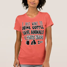 Camiseta Animais do café & da economia do bebendo
