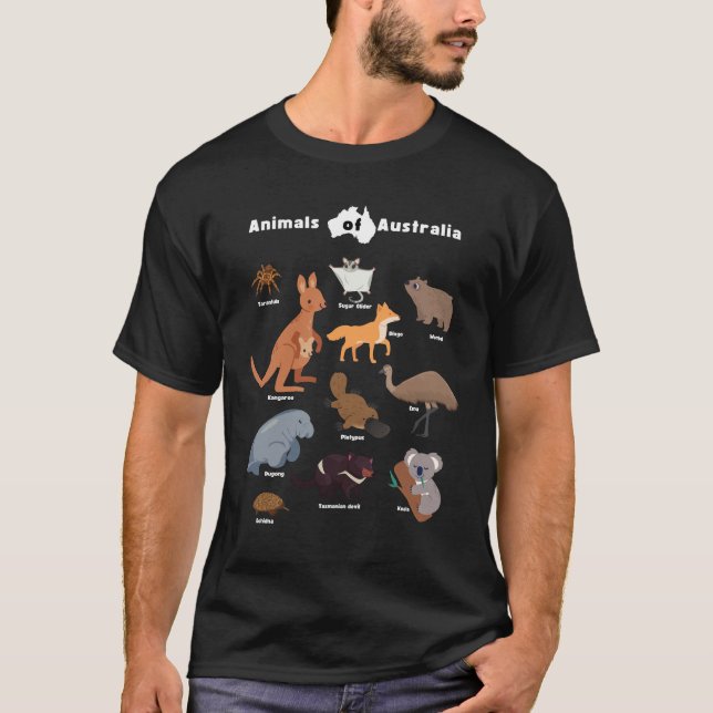 Camiseta Animais do diafragma australiano Aussie Wildlife (Frente)