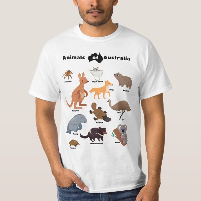 Camiseta Animais do diafragma australiano Aussie Wildlife (Frente)