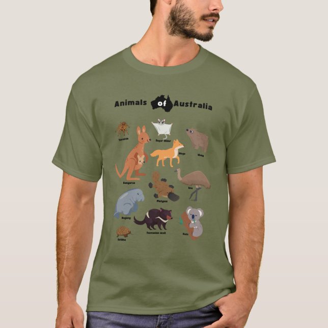 Camiseta Animais do diafragma australiano Aussie Wildlife (Frente)