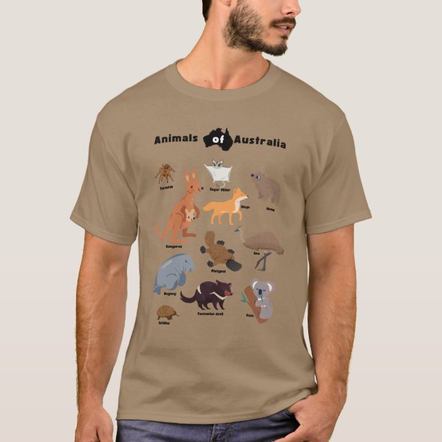 Camiseta Animais do diafragma australiano Aussie Wildlife (Frente)