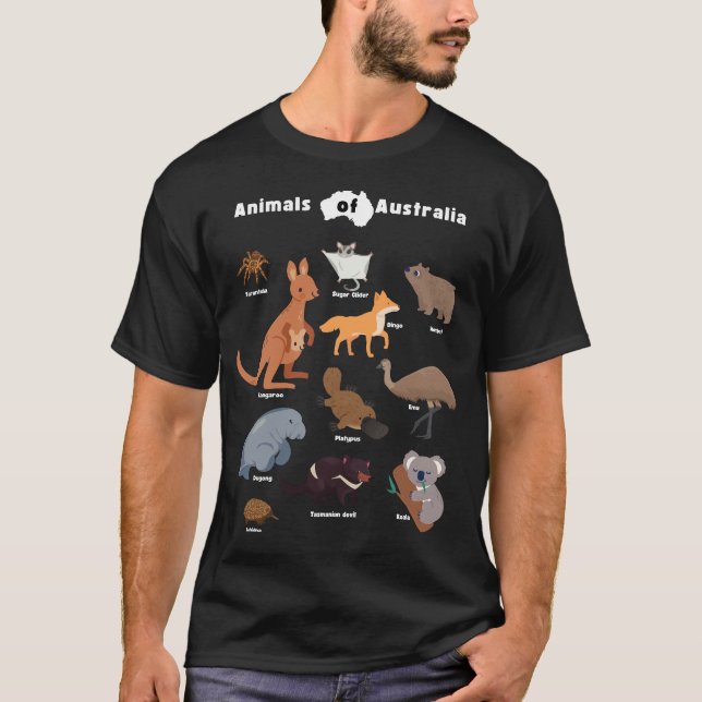 Camiseta Animais do diafragma australiano Aussie Wildlife (Frente)