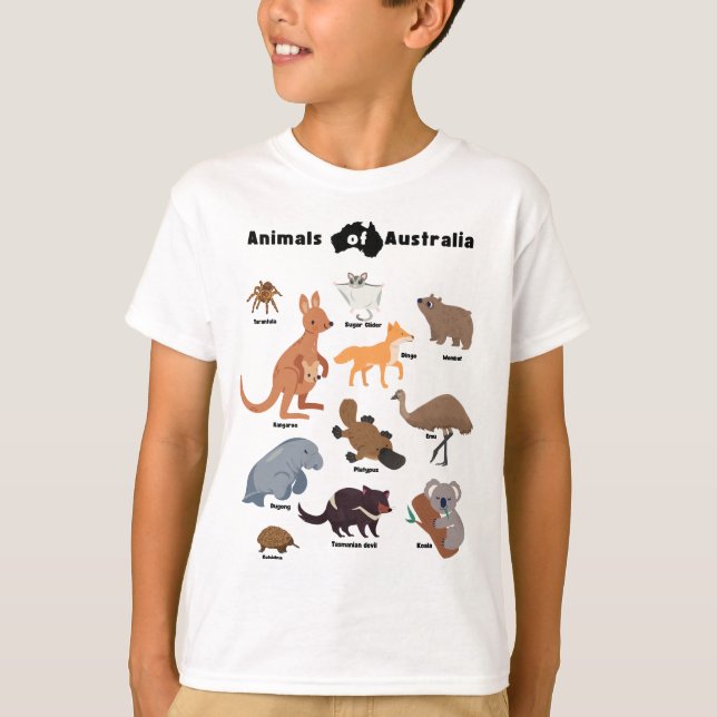 Camiseta Animais do diafragma australiano Aussie Wildlife (Frente)