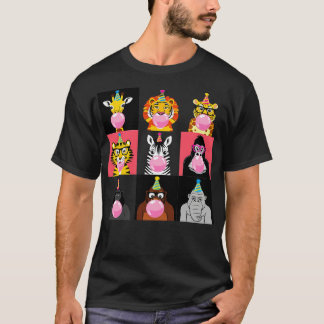 Camiseta Animais do Jardim Zoológico Animais da Festa de an