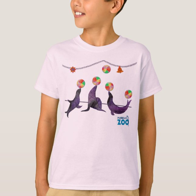 Camiseta Animais do jardim zoológico de Mabell, os selos (Frente)
