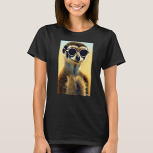 Camiseta Animais do Jardim Zoológico de Meerkat Natureza An