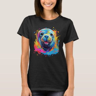 Camiseta Animais Do Mar De Arte Espalhada Coloridos