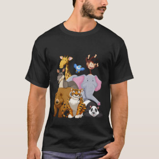 Camiseta Animais do Zoológico Dia da Vida Selvagem família