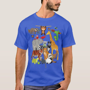 Camiseta Animais do Zoológico Festa da Vida Selvagem Dia do