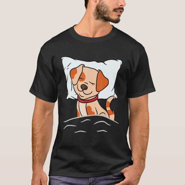 Camiseta Animais Dormindo Pajama Cachorro Noturno Dormindo (Frente)