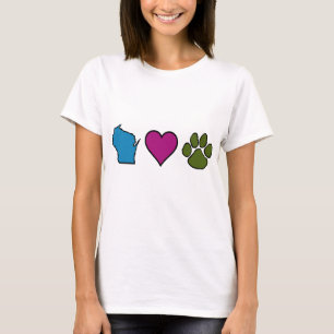 Camiseta Animais dos corações de Wisconsin