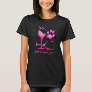 Camiseta Animais e Vinho para pai de cachorro e mãe de gato