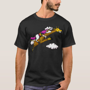 Camiseta Animais engraçados do girafa mágico da equitaç