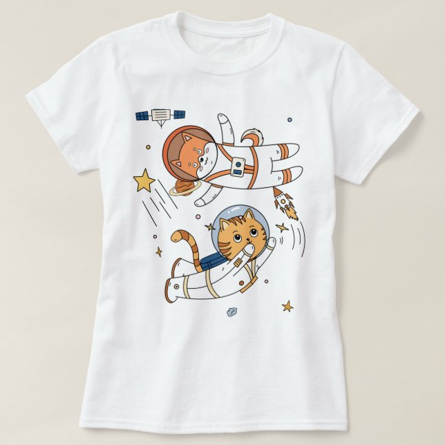 Camiseta Animais espaciais (Frente do Design)
