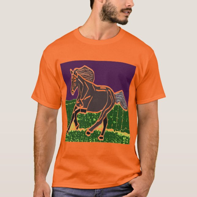 Camiseta ANIMAIS espirais do CAVALO do t-shirt da (Frente)