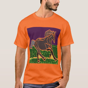 Camiseta ANIMAIS espirais do CAVALO do t-shirt da