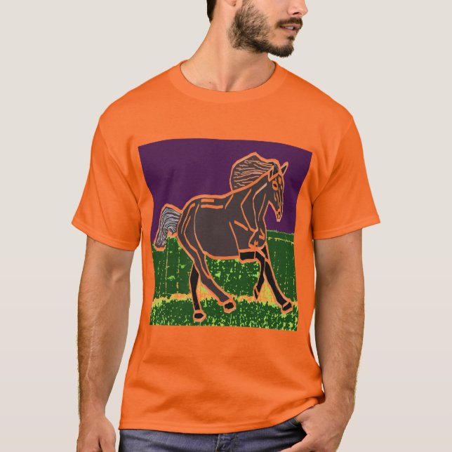 Camiseta ANIMAIS espirais do CAVALO do t-shirt da (Frente)