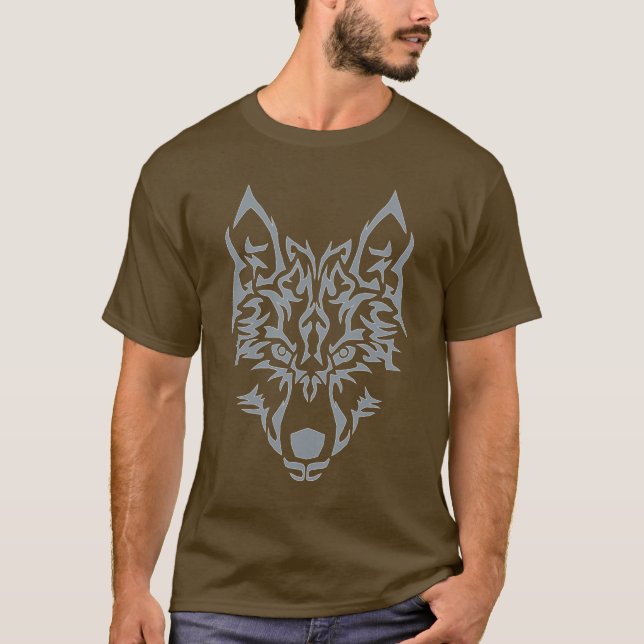 Camiseta Animais Espirituosos Do Lobo De Prata (Frente)