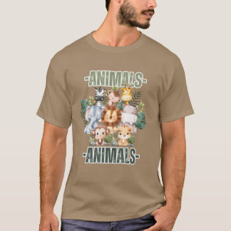 Camiseta Animais família retrô