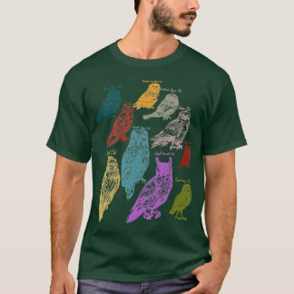Camiseta Animais Florestais Coruja de Aves Nativas
