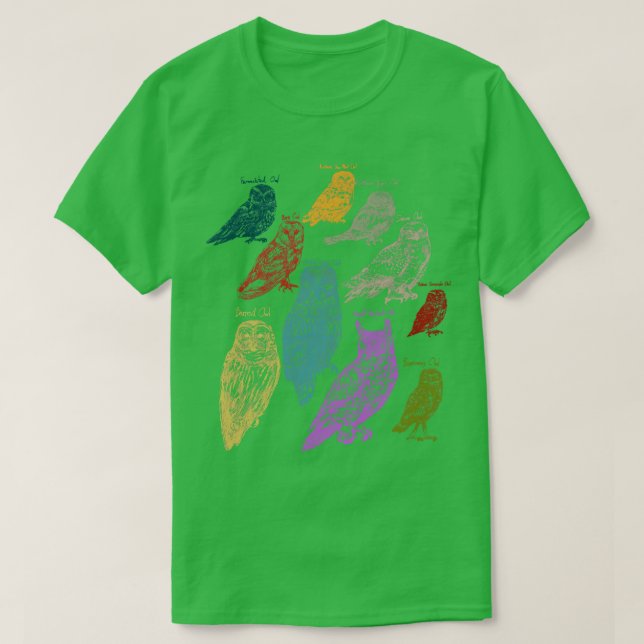 Camiseta Animais Florestais Coruja de Aves Nativas (Frente do Design)