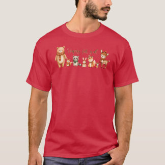 Camiseta animais florestais fofos feliz outono para todos a