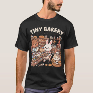 Camiseta Animais fofos assando cupcakes e pão