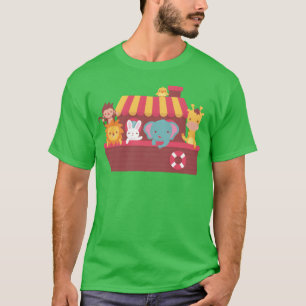 Camiseta Animais Fofos Presente do Barco da Arca de Noé