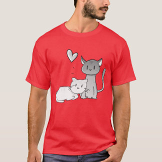 Camiseta animais gatos gato amor casal garota