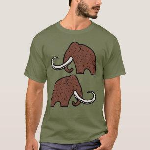 Camiseta Animais Gigantes: Cartoon de Mamutes Extintos
