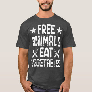 Camiseta Animais Grátis Comem Vegetais Engraçados Salvament