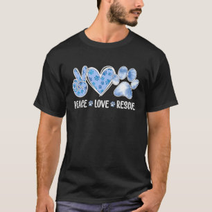 Camiseta Animais Homens Mulheres Crianças Paz Amor Resgate