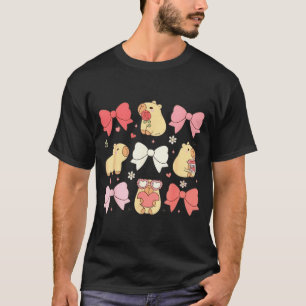 Camiseta Animais Kawaii Fofos E Arcos Coquette Rosa Estétic