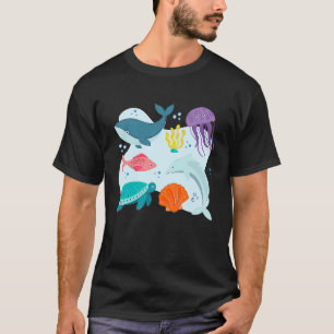 Camiseta Animais Marinhos Cachorros, Galinhas De Golfinho