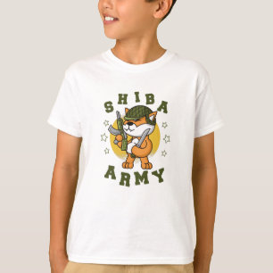 Camiseta Animais militares de estimação Shiba Exército d