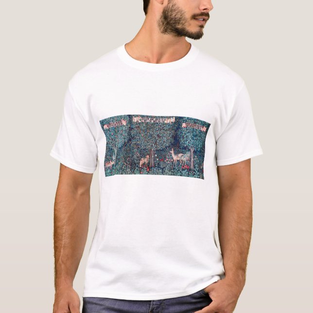 Camiseta Animais na Floresta, William Morris (Frente)