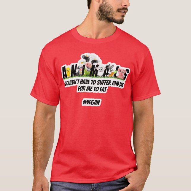 Camiseta Animais Não Devem Sofrer vintage (Frente)